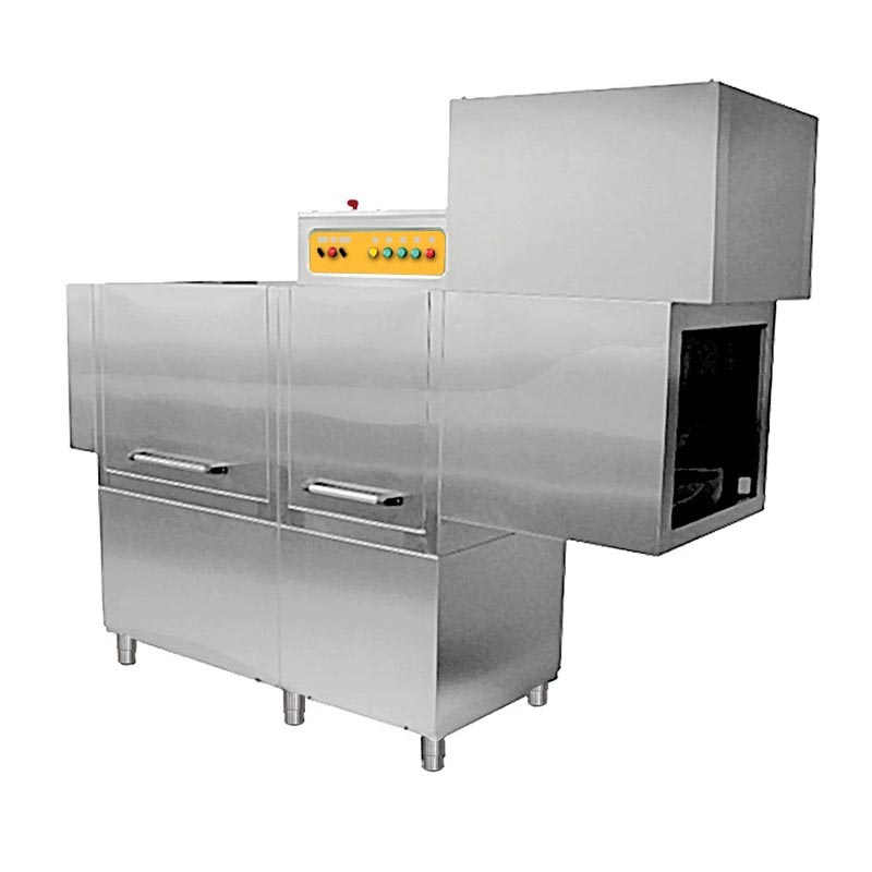 Ndustrio DW2000DR Sağ Girişli Kurutmalı Konveyörlü Bulaşık Makinesi, 125 Sepet/saat